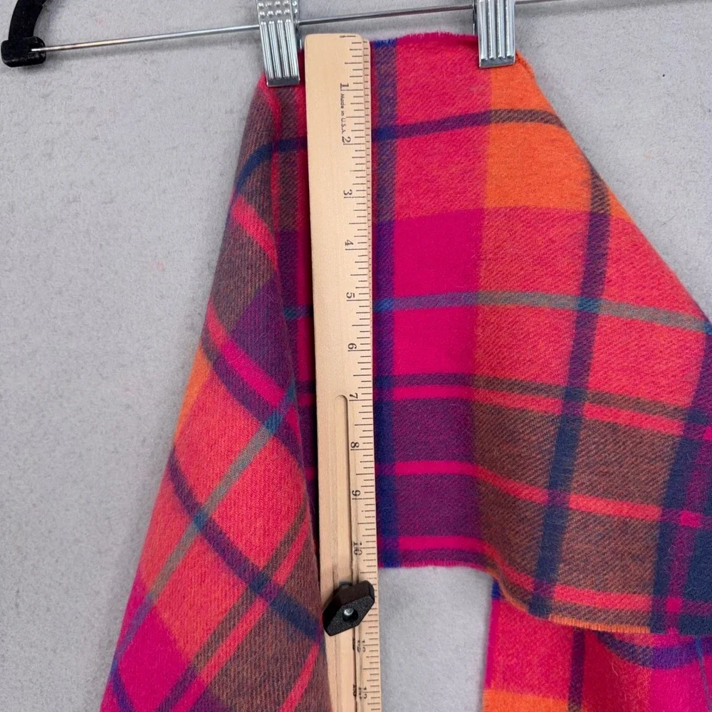 Edinburgh Scarf Womens OS Pink Plaid Lambswool Tartan Mill Check Jazz New